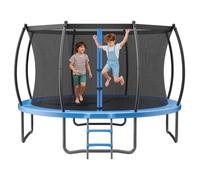VEVOR Outdoor Trampoline, 12FT Recreational Trampoline, ASTM Approved Trampolines with Enclosure Net & Thickened Pad, Max 400 lbs Weight Capacity, Anti-Rust Backyard Trampolines for Kids & Adults