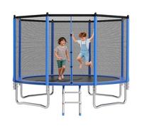 VEVOR Outdoor Trampoline, 12FT Round Recreational Trampoline with Enclosure Net, ASTM Approved, Heavy Duty Trampolines, Max 400 lbs Weight Capacity, Anti-Rust Backyard Trampolines for Kids & Adults