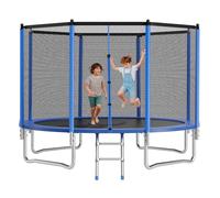 VEVOR Outdoor Trampoline, 14FT Round Recreational Trampoline with Enclosure Net, ASTM Approved, Heavy Duty Trampolines, Max 450 lbs Weight Capacity, Anti-Rust Backyard Trampolines for Kids & Adults