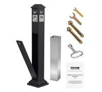 VEVOR Outdoor Trash Can Weatherproof Lockable Trash Bin with Removable Inner Bucket Freestanding Commercial Garbage Can Butt Receptable for Garden