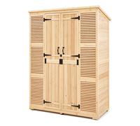 VEVOR Outdoor Storage Shed, Oversize Wooden Outside Storage Cabinet with Waterproof Roof and Metal Frame, Double Lockable Doors Garden Tool Shed Storage House Cabinet with Shelves & Floor, 58"x78"
