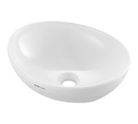 VEVOR Oval Vessel Sink, 16" x 13.4" Bathroom Vessel Sink Bowl Countertop, White Ceramic Bathroom Sinks Above Counter, Bowl Sink with Modern Style, Well-Packaged for Bathroom, Hotel, Toilet, RV