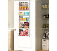 VEVOR Over the Door Pantry Organizer, 6-Tier Pantry Organization and Storage, Heavy-Duty Steel Hanging Spice Rack, Adjustable Wall Seasoning Shelves, for Home Kitchen Laundry Room Bathroom, White