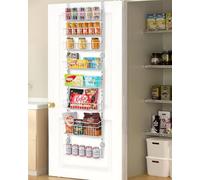 VEVOR Over the Door Pantry Organizer, 8-Tier Pantry Organization and Storage, Heavy-Duty Steel Hanging Spice Rack, Adjustable Wall Seasoning Shelves, for Home Kitchen Laundry Room Bathroom, White