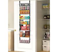 VEVOR Over the Door Pantry Organizer, 8-Tier Pantry Organization and Storage, Heavy-Duty Steel Hanging Spice Rack, Adjustable Wall Seasoning Shelves, for Home Kitchen Laundry Room Bathroom, Black