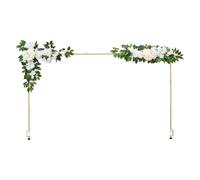 VEVOR Over the Table Rod Stand with Clamps, Adjustable 28"-98" Length & 13"-42" Height, Table Arch Stand with Floral Accessories, Gold Balloon Frame for Wedding Birthday Party Christmas Decoration