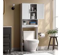 VEVOR Over The Toilet Storage Cabinet, 65 in Height Bathroom Storage Organizer with Double Door and Adjustable Shelf, Bathroom Space Saver Organizer A