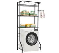 VEVOR Over The Washer and Dryer Storage Shelf 3 Tier Laundry Room Drying Rack with Hanger Rod and Hooks Adjustable Over Washer and Dryer Shelves L