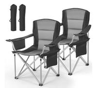 Vevor Oversized Camping Chairs, 450 Lbs Heavy Duty Support, Portable Folding Camp Chairs With Padded Backrest
