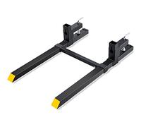 VEVOR Pallet Forks, 2000 lbs Clamp on Pallet Forks, 43" Total Length Tractor Bucket Forks with Adjustable Stabilizer bar, Heavy Duty Pallet Forks for Tractor Attachments, Skid Steer, Loader Bucket