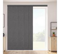VEVOR Panel Track Blinds, Extendable Track from 116 cm to 218 cm W, Trimmable Panel Curtains Up to 243cm H, Vertical Blackout Panel Blinds for Sliding Doors, Patio Doors, Room Divider, Dark Gray