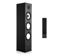 VEVOR Passive Floorstanding Speaker, 2-Way, Floor-Standing Tower Speaker with 1-Inch Tweeter, 6.5-Inch Woofer, 200W Peak, 70Hz-20kHz Frequency Response, Durable MDF Enclosure, for Home Audio, Single