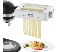 VEVOR Pasta Attachment for KitchenAid Stand Mixer, 3-IN-1 Stainless Steel Pasta Roller Cutter Set Including Pasta Sheet Roller, Spaghetti and Fettuccine Cutter, 8 Adjustable Thickness Knob Pasta Maker