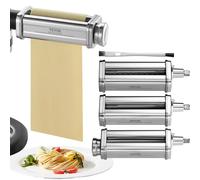 VEVOR Pasta Attachment for KitchenAid Stand Mixer, Stainless Steel Pasta Roller Cutter Set Including Pasta Sheet Roller, Spaghetti and Fettuccine