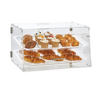 VEVOR Pastry Display Case, 2-Tier Commercial Countertop Bakery Display Case, Acrylic Display Box with Rear Door Access & Removable Shelves, Keep Fresh for Donut Bagels Cake Cookie, 20.7"x13.2"x11.9"