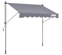 VEVOR Patio Awning Retractable 6.5'x3.9' Awning Sunshade Shelter 86"-122" Height
