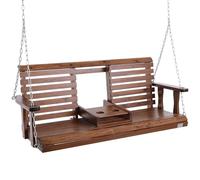 VEVOR Patio Courtyard & Garden, Upgraded 880 lbs Strong Load Capacity, Heavy Duty Swing Chair Bench with Hanging Chains for Outdoors, Brown, 1523x710x600 mm