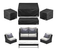 VEVOR Patio Furniture Cover 4-Piece Set, 420D Heavy Duty Waterproof Outdoor Dining Table and Chairs Cover Set, Lawn Patio Furniture Covers for Outdoor Sofa, Couch, Chairs, Coffee Table, Black