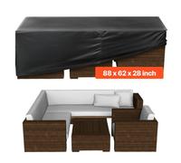 VEVOR Patio Furniture Cover, 420D Heavy Duty Waterproof Outdoor Dining Table and Chairs Cover, Large Rectangular Patio Table Covers with Air Vent for All Weather, 88L x 62W x 28H inch, Black