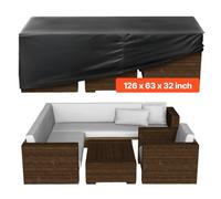 VEVOR Patio Furniture Cover, 420D Heavy Duty Waterproof Outdoor Dining Table and Chairs Cover, Large Rectangular Patio Table Covers with Air Vent for All Weather, 126L x 63W x 28H inch, Black