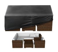 VEVOR Patio Furniture Cover, 420D Heavy Duty Waterproof Outdoor Dining Table and Chairs Cover, Large Squre Patio Table Covers with Air Vent for All Weather, 94L x 94W x 28H inch, Black