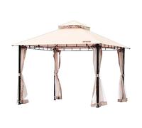 VEVOR Patio Gazebo for 6-8 Person, 10 x 10 FT Backyard Gazebo, with Mosquito Netting, Metal Frame, and PU Coated 180G Polyester, Outdoor Canopy Shelter for Patio, Backyard, Lawn, Garden, Deck