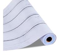 VEVOR Peel and Stick Wallpaper, 45cm x 12m Contact Paper White Wood Textured Waterpoof Self Adhesive, Easy to Clean & Peel Wall Decorative Vinyl Roll