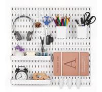 VEVOR Pegboard Combination Kit 11 x 11" Plastic Pegboard 4 Panels for Home White