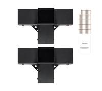 Vevor Pergola Bracket Kit 4''x4''(Inner Size 3.6X3.6), 2Pcs 4-Way Heavy Duty Corner Bracket Woodworks Diy Post Base Kit