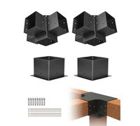 VEVOR Pergola Bracket Kit, 6x6 Inch (Inner Size 5.5x5.5), 2 Pcs 4-Way Heavy Duty Corner Bracket Woodworks DIY Post Base Kit, Easy Installation Wooden Beams for Gazebos, Patio Pergolas, Log Cabin