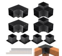 VEVOR Pergola Bracket Kit 6''x6''(Inner Size 5.6x5.6), 8pcs 3-Way Heavy Duty Corner Bracket Woodworks DIY Post Base, Easy Installation Wooden Beams fo