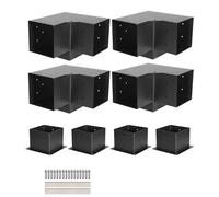 Vevor Pergola Bracket Kit, 6X6In (Inner Size 5.5X5.5), 4 Pcs 3-Way Heavy Duty Corner Bracket Woodworks Diy Post Base Kit