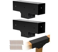 VEVOR Pergola Kit 2-Pack, T-Shaped 4x4 (Actual 3.5x3.5 Inch), 3-Way Pergola Brackets DIY Woodworking Gazebo Bracket Kit with Screws for 3.5x3.5 Inch W