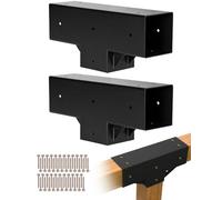 VEVOR Pergola Kit 2-Pack, T-Shaped 4x4 (Actual 3.5x3.5 Inch), 3-Way Pergola Brackets DIY Woodworking Gazebo Bracket Kit with Screws for 3.5x3.5 Inch Wood Beams in Actual Size for Outdoor Party Banquet