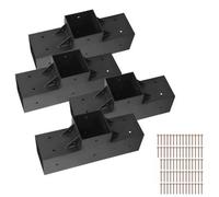 Vevor Pergola Kit 4-Pack, T-Shaped 4X4 (Actual 3.5X3.5 Inch), 3-Way Pergola Brackets Diy Woodworking Gazebo Bracket Kit