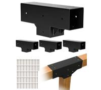 VEVOR Pergola Kit 4-Pack, T-Shaped 4x4 (Actual 3.5x3.5 Inch), 3-Way Pergola Brackets DIY Woodworking Gazebo Bracket Kit with Screws for 3.5x3.5 Inch Wood Beams in Actual Size for Outdoor Party Banquet