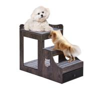 VEVOR Pet Bunk Bed with Removable Stairs, Dog/Cat Window Perch with Storage, Multi-Level Bed Window Perch Dog Bedside Sleeper Couch, Small Pet Seat Pl