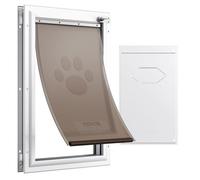 VEVOR Pet Door, 11.3" x 16.02" Aluminum Frame with Lock and Flap System, Weatherproof Doggy Door, Easy to Install in Interior or Exterior Doors, Pet Door Suitable for Cat Doggie Kitties (White-M)