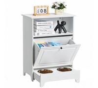 VEVOR Pet Feeding Station with 2 Stainless Steel Bowls, Elevated Dog Bowls with Storage, Dog Food Storage and Feeder Station with Tilt Out Storage Cabinet, Pet Toy Storage Organizer, for Small Dogs