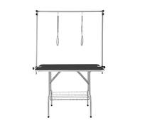 VEVOR Pet Grooming Table, 46 Inch Grooming Station with 2 Height Adjustable Arms, 330LBS Static Load Capacity, Foldable Dog Groom Station with No-Sit Haunch Holder with Loop, for Medium/Small Dogs