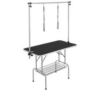 VEVOR Pet Grooming Table Two Arms with Clamp, 117cm Dog Grooming Station, Foldable Pets Grooming Stand for Medium and Small Dogs, Free Two No Sit Haun