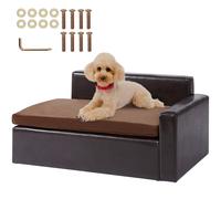 VEVOR Pet Sofa Dog Couch for Medium-Sized Dogs Leather Dog Sofa Bed 110 lb Black