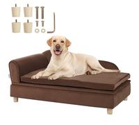 VEVOR Pet Sofa, Dog Couch for Small-Sized Dogs and Cats, Soft Velvety Dog Sofa Bed, 60 lbs Loading Cat Sofa, Dark Brown