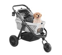 VEVOR Pet Stroller 3 Wheels Dog Stroller with Brakes 75 lbs Weight Capacity