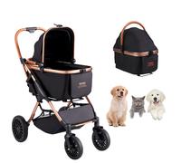 VEVOR Pet Stroller 4 Wheels Dog Stroller with Brakes 66 lbs Weight Capacity