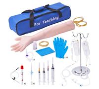 VEVOR Phlebotomy Practice Kit, IV Venipuncture Intravenous Training Kit, High Simulation IV Practice Arm Kit with Carrying Bag, Practice and Perfect I