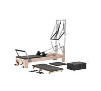 VEVOR Pilates Reformer, Wooden Pilates Machine for Home Gym Studio, Strength Training Workout Equipment with Dual Resistance, Reformer Box, Jump Board, for Advanced Users and Beginners, Up to 400 LBS