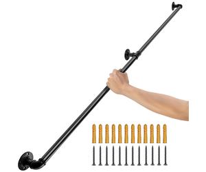 VEVOR Pipe Stair Handrail Staircase Handrail 4 FT Carbon Steel for Wall Mount