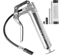 VEVOR Pistol Grip Grease Gun, 3500 PSI, 4 OZ / 120 CC Capacity Heavy Duty Professional Grease Gun, with 11.65 Inch Flexible Hose 2 Black Flat Couplers, 1 Reinforced Nozzle, and 2 Rigid Metal Pipes