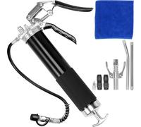 VEVOR Pistol Grip Grease Gun, 6000 PSI, 14 OZ / 400 CC Capacity Heavy Duty Professional Grease Gun, with 19.69 Inch Flexible Hose 2 Black Flat Couplers, 1 Pointed Coupler, and 2 Rigid Metal Pipe